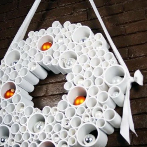 couronne noel en tube-PVC
